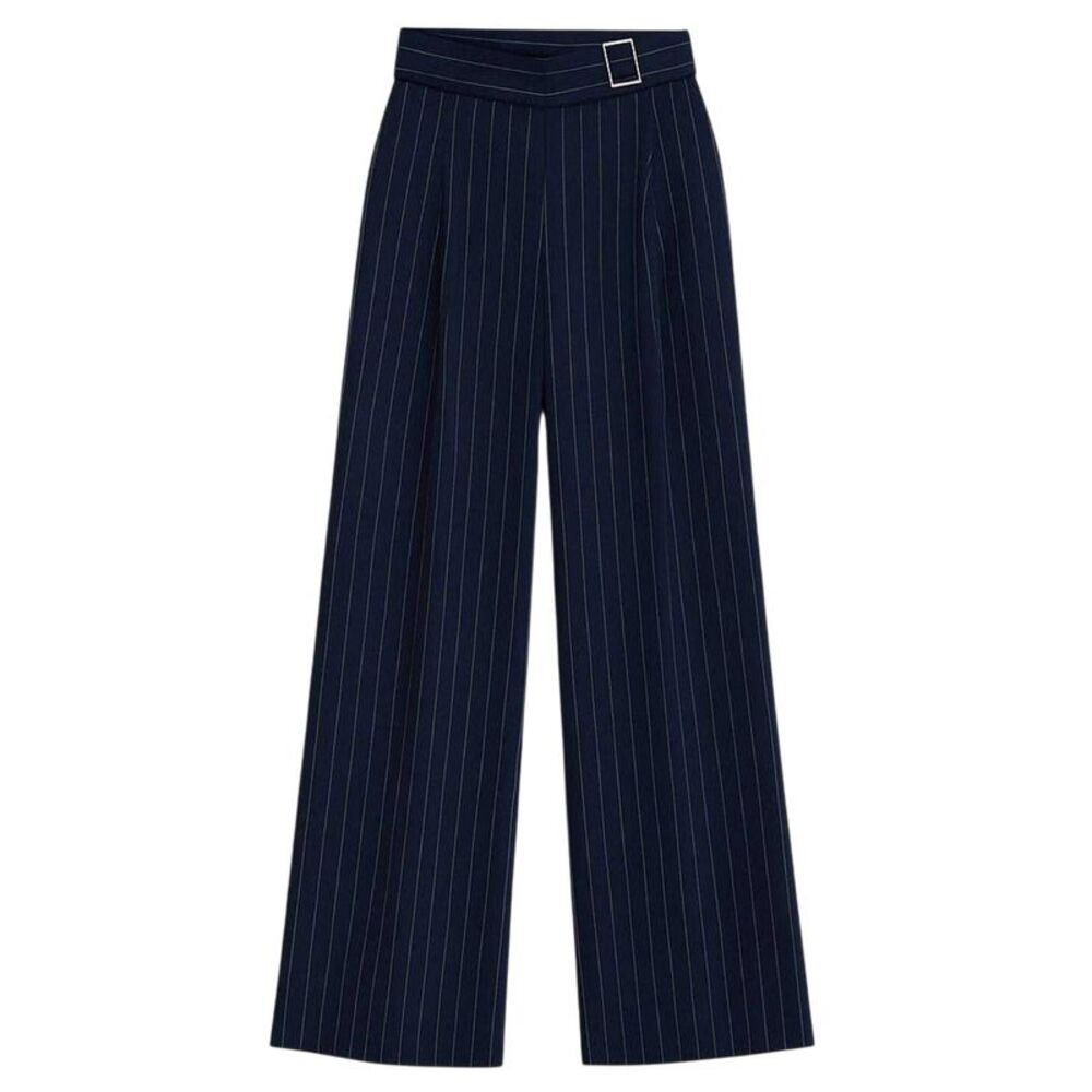 I Saw It First Womens/Ladies Pinstripe Wide Leg Pants / Navy